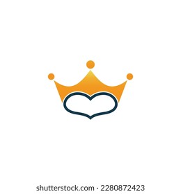 Love and crown logo design