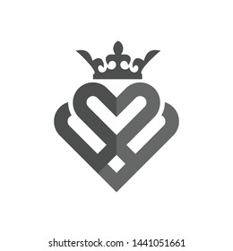 love and a crown logo template