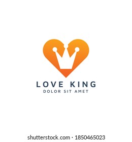 love and crown negative space logo design