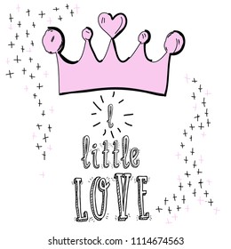 love crown pink star art vector 