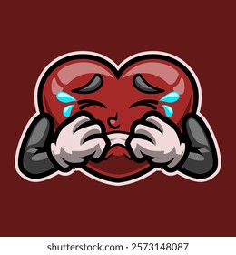 Love Cry Expression Mascot Vector Illustration is perfect for your brand business