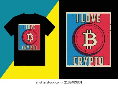 I Love Crypto Badge T-Shirt Designs 