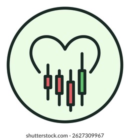 I Love Cryptocurrency Trading vector concept colored round icon or design element
