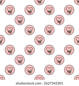 I Love Cryptocurrency Trading vector concept colored round seamless pattern