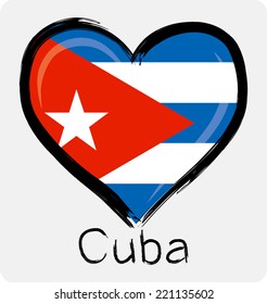love Cuba grunge flag 