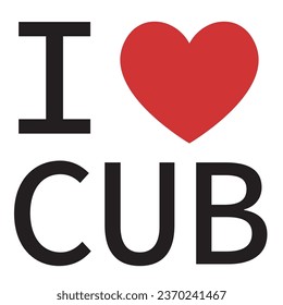 Amo el vector de tipografía de Cuba