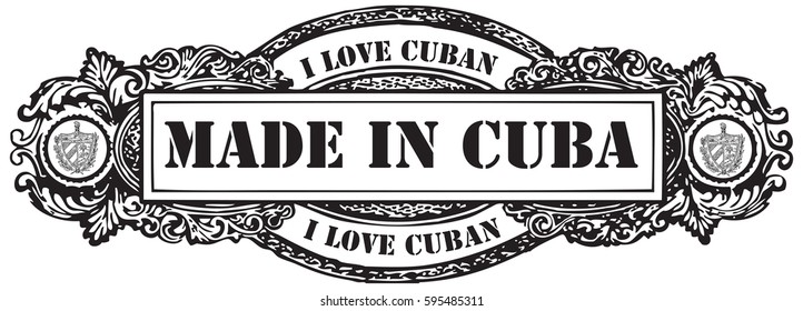 I love Cuban, stamp Made in Cuba.