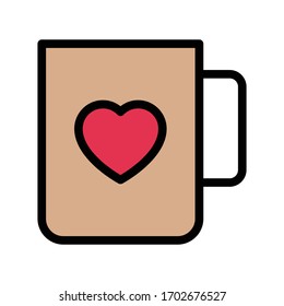 love cup vector flat color icon 