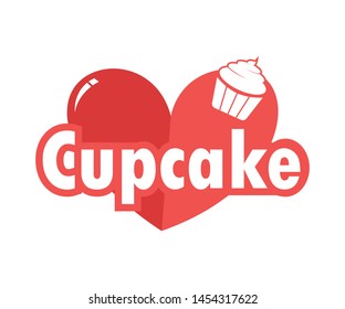 Love cupcake logo design templete