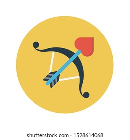 love cupid glyph flat vector icon