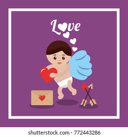 love cupid heart mail message arrow