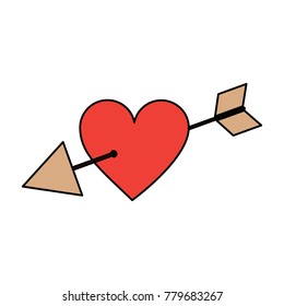 love cupid hearts pierced arrow romantic passion icon