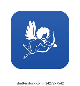Love Cupid icon digital blue for any design isolated on white vector illustration