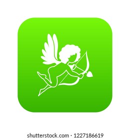 Love Cupid icon digital green for any design isolated on white vector illustration