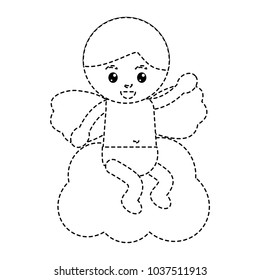 love cupid sitting in cloud cartoon