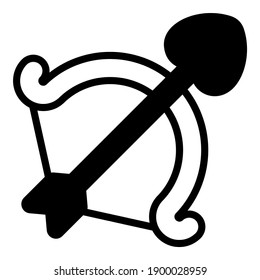 love, cupid, vector black icon