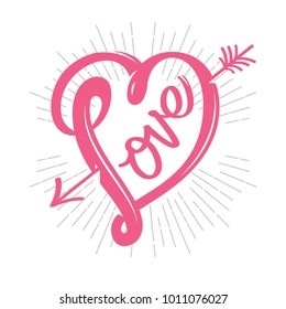love curly calligraphy sign
