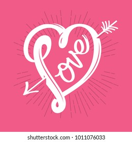 love curly calligraphy sign