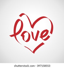 love curly calligraphy sign heart symbol