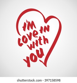 love curly calligraphy sign ribbon style