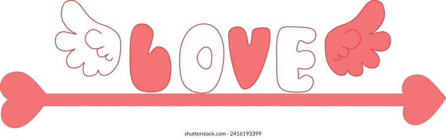 Love cut handraw vector element