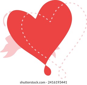 Love cut handraw vector element