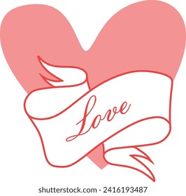 Love cut handraw vector element