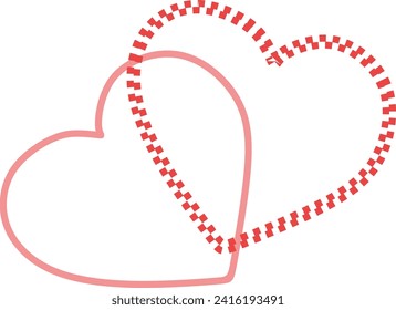 Love cut handraw vector element