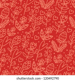 I love cute flowers seamless pattern