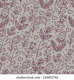 I love cute flowers seamless pattern