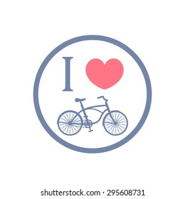 I love cycling color sign, vector illustration, eps10, easy to edit