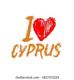 I love Cyprus banner design. vector illustration for greeting cards, posters, invitations, brochures