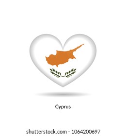 Love Cyprus - heart flag. Vector EPS10 Illustration.