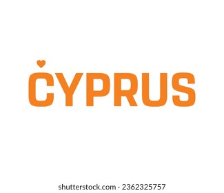 I love Cyprus, Cyprus Independence day, Love Cyprus, Cyprus, 1st October, 1 October, Independence Day, National Day, Heart Icon, Love, Black Background, Typographic Design, Vector Text, Editable Eps