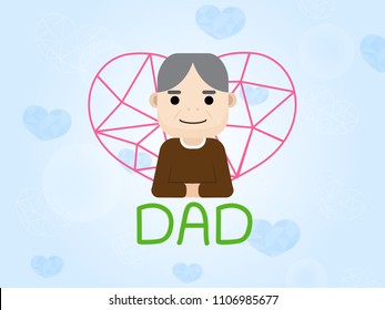 I love dad with background vector