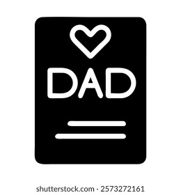 Love Dad Card Icon. Concept of Father's Day, family, and love.