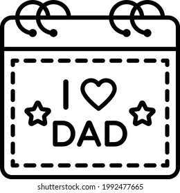 I love dad decoration object Concept,  Event Calendar Vector Icon Design, Happy Fathers Day Symbol, Dads Gift Elements Sign, Parents Day Stock illustration