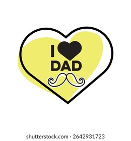 Eu amo o coração do papai. Ilustração vetorial