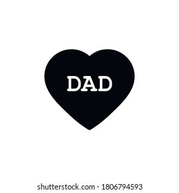 i love dad icon vector heart love sign