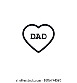 i love dad icon vector heart love sign