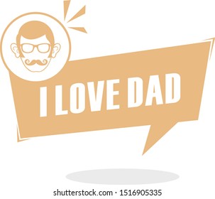 I love Dad lettering with comic bubble speech