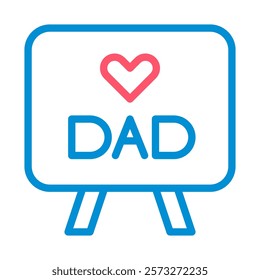 Love Dad Message Board Icon. Concept of Father's Day, family, and love.