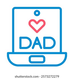 Love Dad message on mobile device screen. Concept of Father's Day, family, and appreciation.