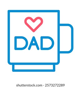 Love Dad Mug Icon. Concept of Father's Day, family, and appreciation.