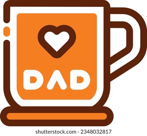 Love Dad Mug Mixed Icon - Single Icon, Vector