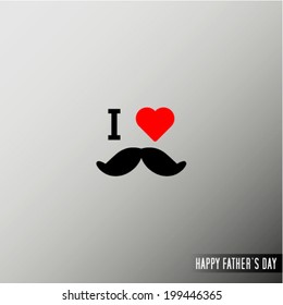 I Love Dad and red heart shape