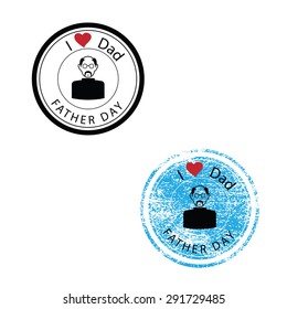 I love dad stamp vector