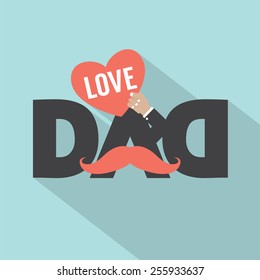 Love Dad Typography Design Vector Illustration