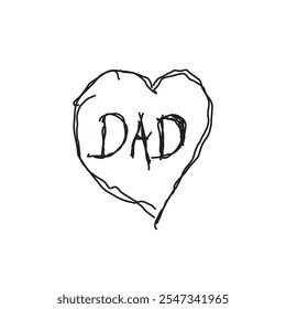 Love Dad. Vector of children's doodles. Abstract image.