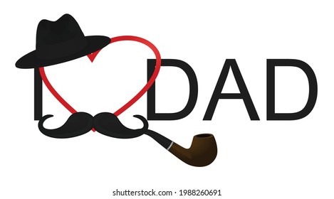 I love dad. vector illustration